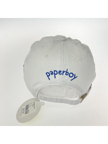 Setinn×PAPERBOY 6P CAP コラボ刺繍キャップ 白 ST-PB005