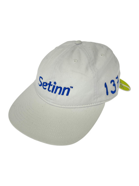 Setinn×PAPERBOY 6P CAP コラボ刺繍キャップ 白 ST-PB005