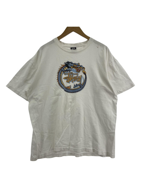 STUSSY/90s/usa製/ドラゴンTee/XL/WHT