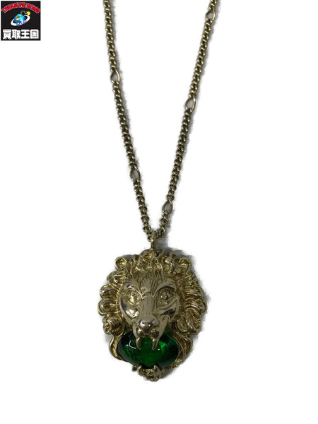 GUCCI ライオンヘッド ストーン ペンダント
