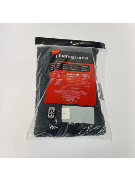 Supreme Hanes Thermal Crew Black 無地サーマル 2XL 黒[値下]