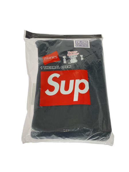 Supreme Hanes Thermal Crew Black 無地サーマル 2XL 黒[値下]
