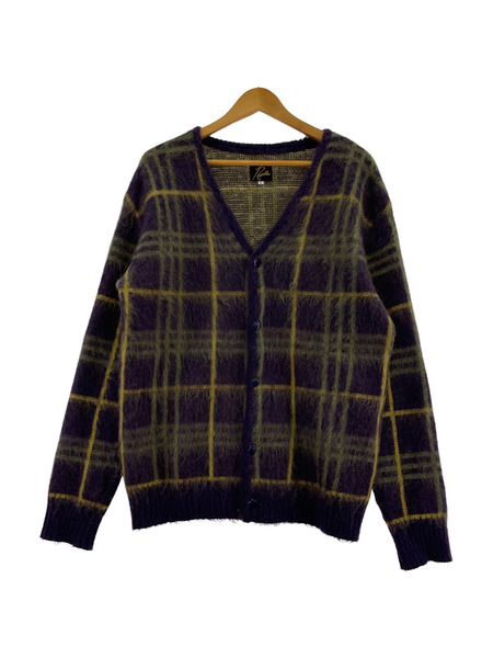 Needles Mohair Cardigan Plaid S パープル[値下]