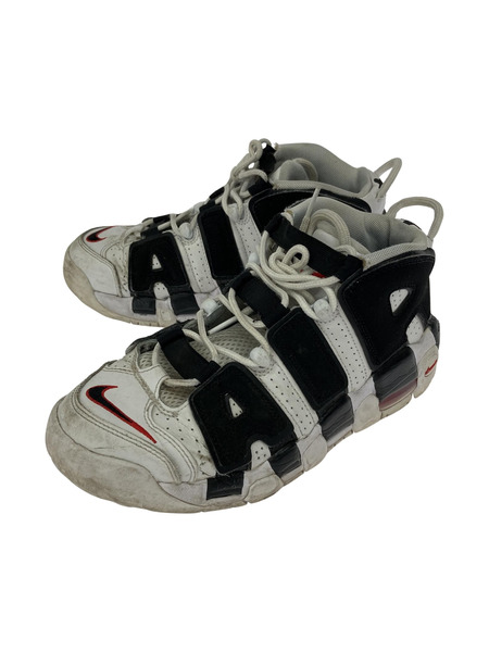 NIKE AIR MORE UPTEMPO GS (24.5cm) WHITE/BLACK/UNIVERSITY RED