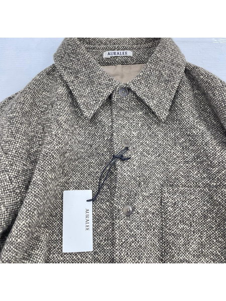 AURALEE 長袖シャツ HOMESPUN TWEED SHIRT-3