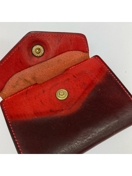 コンパクトウォレット 池之端銀革店 カードケース 赤系