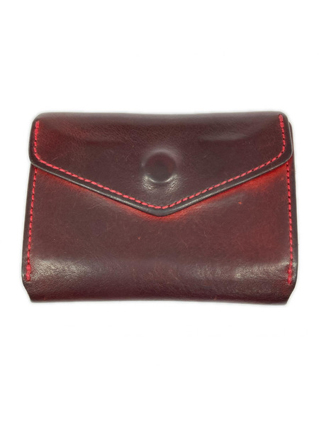 コンパクトウォレット 池之端銀革店 カードケース 赤系