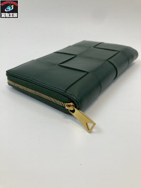 Bottega Veneta ボッテガベネタ カセットジップ ラウンドウォレット グリーン