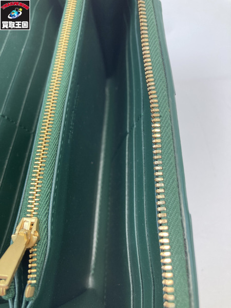 Bottega Veneta ボッテガベネタ カセットジップ ラウンドウォレット グリーン