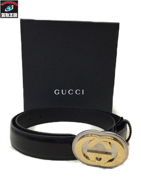 GUCCI インターロッキングG レザーベルト ブラック 598092[値下]