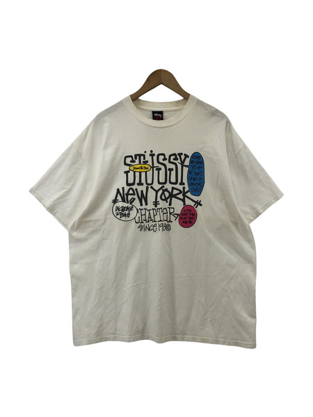 00s STUSSY NEW YORK CHAPTER S/S Tee Tシャツ(XL) ホワイト