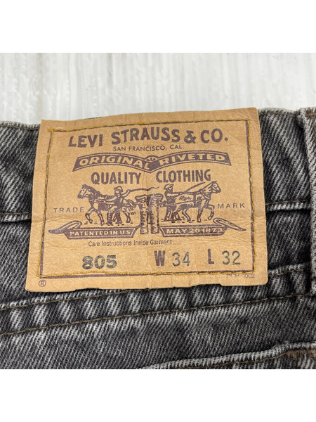 Levi's デニム・ジーンズ 805 オレンジタブ ブラックデニム 黒 (W34)