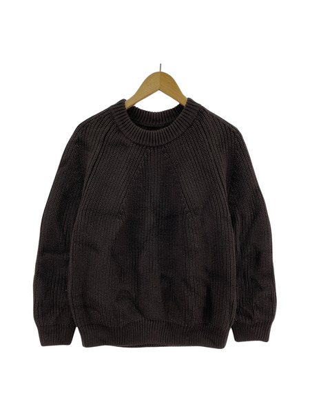 BATONER SIGNATURE CREWNECK 5G 片畦クルーネックニット 3 ブラウン