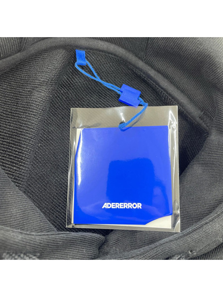 ADER ERROR 25AW LONG S HOODIE 0101 ロゴ刺繍パーカー M 黒