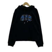 ADER ERROR 25AW LONG S HOODIE 0101 ロゴ刺繍パーカー M 黒