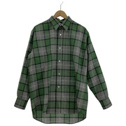 Cale ウールオンブレレギュラーカラーチェックシャツ 緑