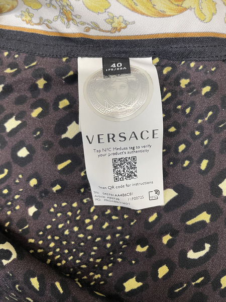 VERSACE シルク100％ バロックモザイク 総柄シャツ 40 A88738 A88738