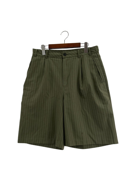 STUSSY Volume Pleated Short Stripe Olive W30