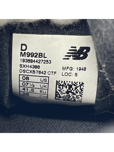 NEW BALANCE シューズ Ｍ992BL (26) 黒