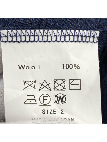 Dhal Super 120's TOP Wool Jersey 別注ウールシャツ 0 ネイビー×グレー