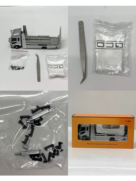 GCD 1/64 三菱FUSOトラック ダブルデッカートレーラー シルバー KS032-312 開封品 ゲインコーププロダクツ みつびし ふそう 扶桑  