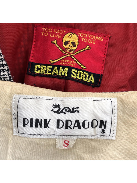 cream soda PINK DRAGON 千鳥格子セットアップ