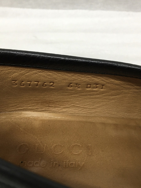 靴 ホースビットローファー(US6.5) ブラック シボ革