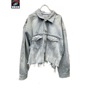 BALENCIAGA 23SS Cropped Denim Jacket オーバーサイズカットオフデニムJKT 1