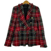 ZARA テーラードジャケット・ブレザー ツイード 赤