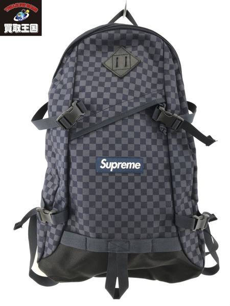 Supreme 11AW Printed Check Backpack 紺｜商品番号：2100203572354