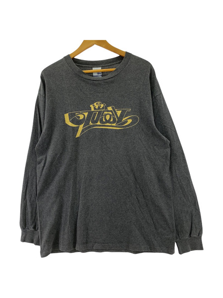 OLD stussy フロントロゴ L/S Tee グレー L