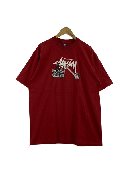 STUSSY　紺タグ　CHOPPER Tシャツ　レッド　XL