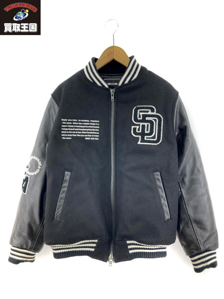 WIND AND SEA MLB SAN DIEGO PADRES VARSITY JACKET M 黒[値下]