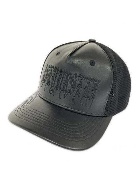 ASK YOURSELF キャップ Goth Leather Trucker Cap