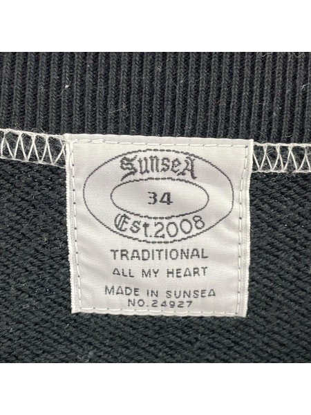 SUNSEA スウェットシャツ TECHNOLOWGIA SWEATSHIRT/2/ブラック/SUNSEA3108