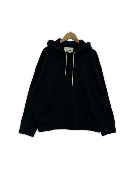 JIL SANDER+ コットン ワイドショート POパーカ- S 黒 JPUQ707526MQ24860801