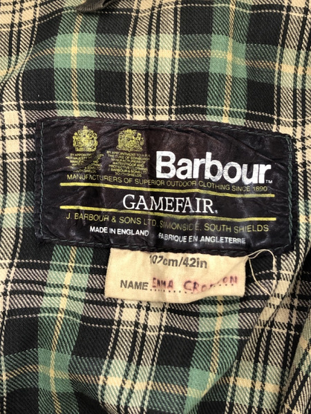 Barbour 90s 英国製 GAMEFAIR オイルドジャケット 42[値下]