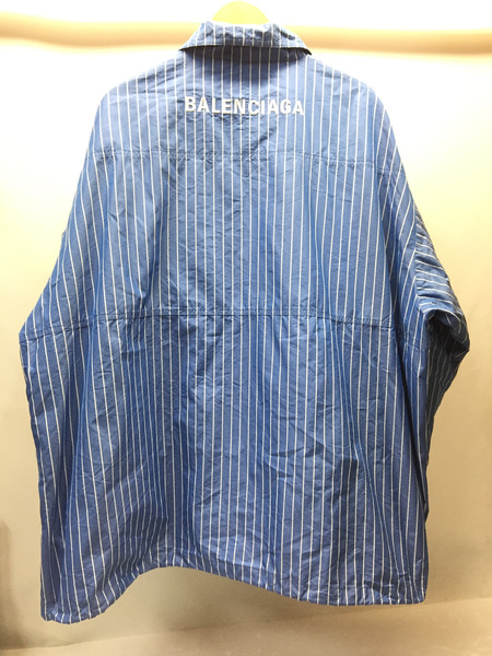 BALENCIAGA TRACKSUIT POPLIN SHIRT JACKET 44 ブルー