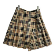 BURBERRY BLUE LABEL ミニスカート ウールチェック柄巻キプリーツスカート
