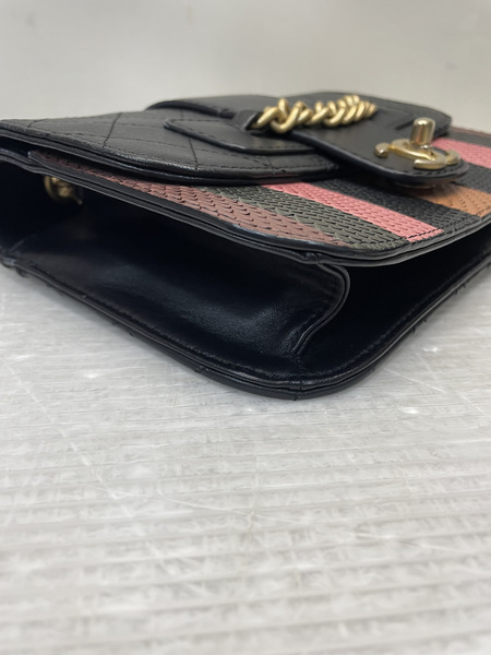 CHANEL レザー×パイソン フラップショルダーバッグ マルチ