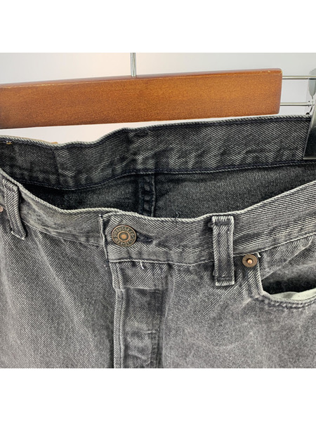 90s Levi's USA製 501-0660 サルファブラック 後染メ ブラックデニムパンツ W36