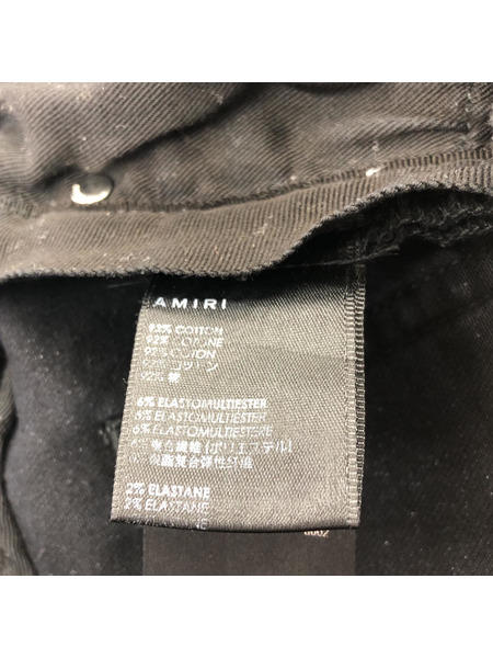 AMIRI ブラックデニム サイドスナップ ブーツカットデニム 黒（30）