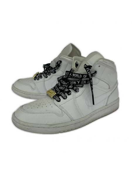 NIKE スニーカー Air Jordan 1 Mid Triple White (27.0)