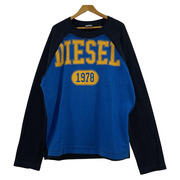 DIESEL 切替ロゴスウェット 青 (XL)