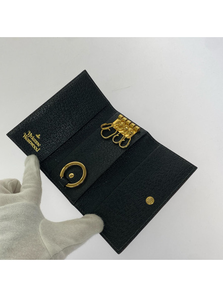 Vivienne Westwood ソノ他バッグ レザー ビッグ ロゴ キーケース 黒