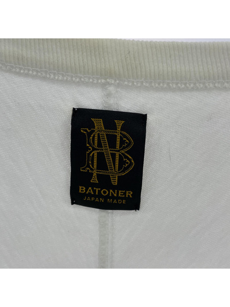 BATONER 七分丈・ラグランT フットボールTEE 3 ホワイト