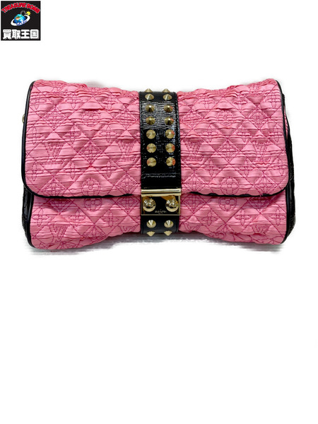 LOUIS VUITTON モノグラム コケットポシェット スタッズ クラッチバッグ ピンク[値下]