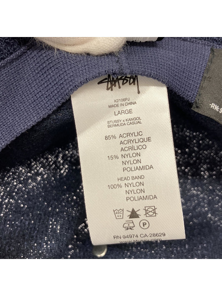 STUSSY×KANGOL BERMUDA CASUAL SSリンク バケットハット L 紺[値下]