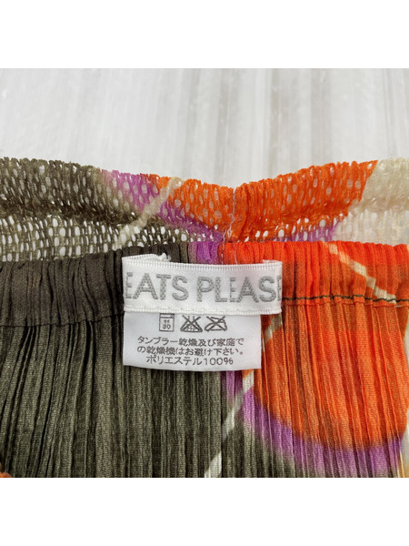 PLEATS PLEASE 総柄プリーツスカート