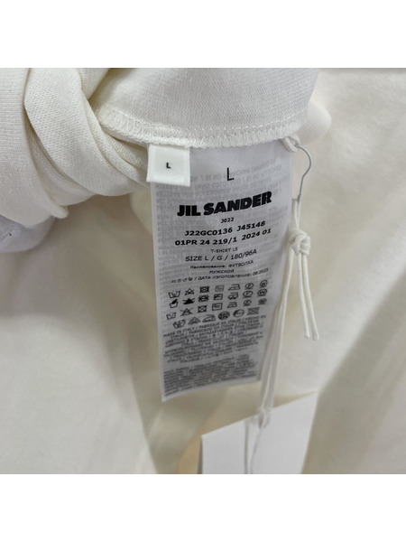 JIL SANDER L/SロゴプリントTシャツ L ホワイト[値下]